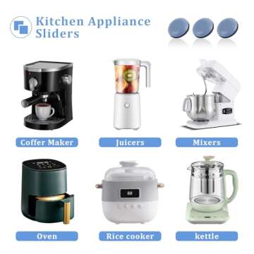 Kitchen Appliance Sliders, new space 25pcs Telfon Self Stick Sliders Sliding for Most Coffee Makers, Blenders, Air Fryers or Small Furniture, Easy to MovIing & Space Saving