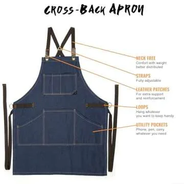 Essential Blue Denim Apron for Pro Chefs and Artists