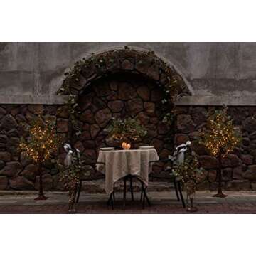 Hairui Lighted Eucalyptus Branches with Timer 24IN 36 LED Battery Operated for Wedding Christmas Party Home Spring Decor (Vase not Included)