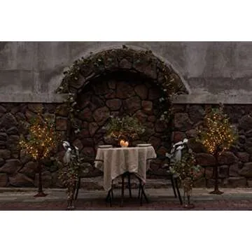 Hairui Lighted Eucalyptus Branches with Timer 24IN 36 LED Battery Operated for Wedding Christmas Party Home Spring Decor (Vase not Included)