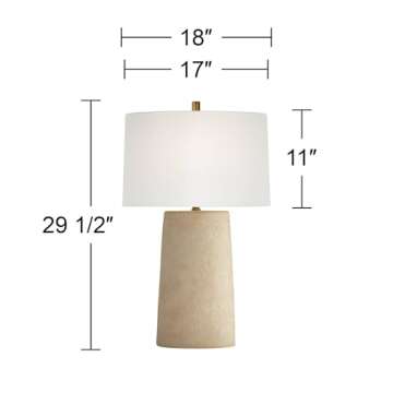 360 Lighting Castel 29 1/2" High Sand Finish Rustic Modern Table Lamp