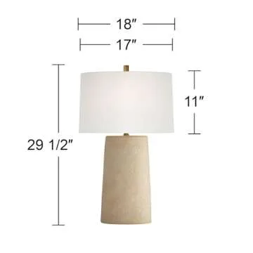 360 Lighting Castel 29 1/2" High Sand Finish Rustic Modern Table Lamp
