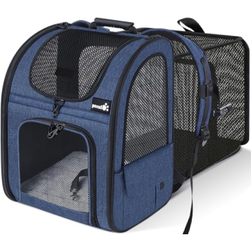 Pecute Pet Carrier Backpack, Dog Carrier Backpack, Expandable with Breathable Mesh for Small Dogs Ca...