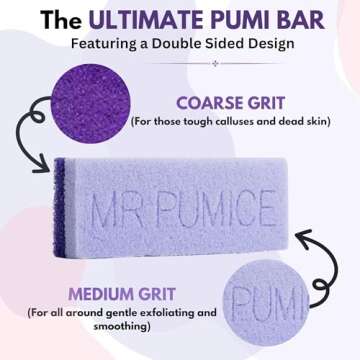 Mr. Pumice Ultimate PUMI Bar 2-in-1 Dual Grit Callus Remover and Pedicure Tool
