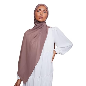 VOILE CHIC Premium Chiffon Hijab Scarf For Women Wrap Head Scarf (Non-Slip) (Earth Grey)