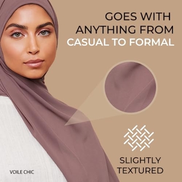 VOILE CHIC Premium Chiffon Hijab Scarf For Women Wrap Head Scarf (Non-Slip) (Earth Grey)