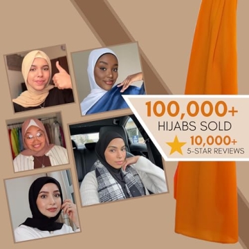 VOILE CHIC Premium Chiffon Hijab Scarf For Women Wrap Head Scarf (Non-Slip) (Earth Grey)