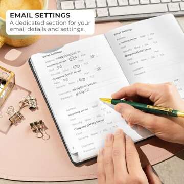 Clever Fox Password Book with alphabetical tabs. Internet Address Organizer Logbook. Medium Password Keeper for Website Logins (Black)