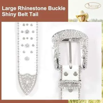 Stylish Rhinestone Studded Leather Belt for Men & Women