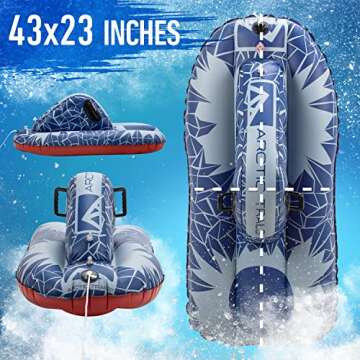 Franklin Sports Arctic Trails Inflatable Snowmobile Sled - Kids Winter Toy for Sledding - Blow Up Sn...