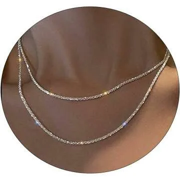 14K Gold Filled Herringbone Necklace Set