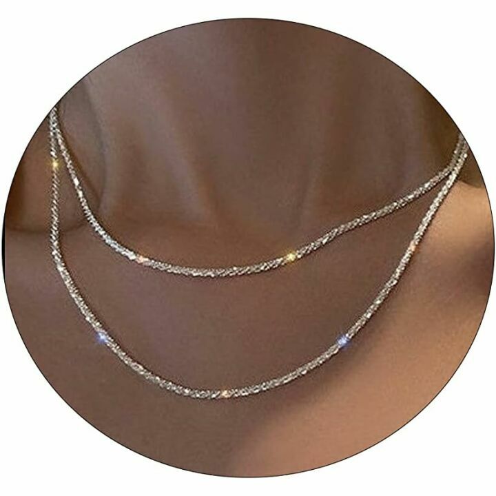 14K Gold Filled Herringbone Necklace Set