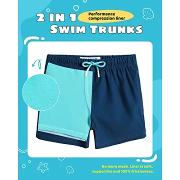 maamgic Boys Swim Trunks Quick Dry Compression Liner
