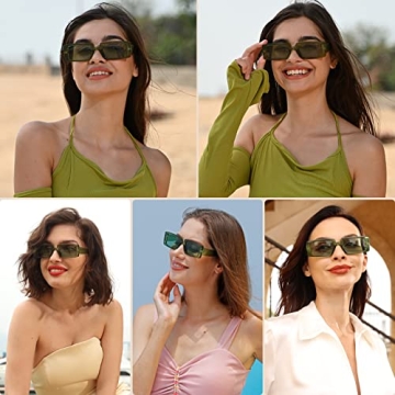 Dollger Retro Rectangle Sunglasses UV Protection Unisex Shades