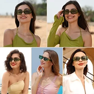 Dollger Retro Rectangle Sunglasses UV Protection Unisex Shades