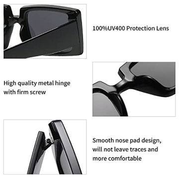 Dollger Retro Rectangle Sunglasses UV Protection Unisex Shades