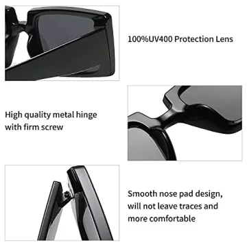 Dollger Retro Rectangle Sunglasses UV Protection Unisex Shades