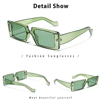 Dollger Retro Rectangle Sunglasses UV Protection Unisex Shades