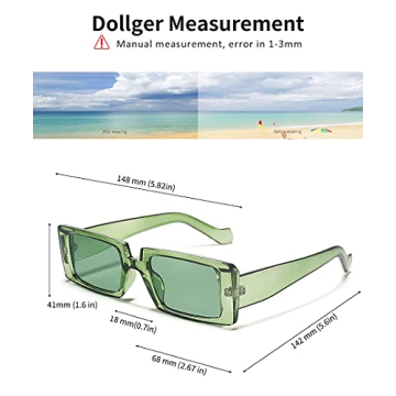 Dollger Retro Rectangle Sunglasses UV Protection Unisex Shades