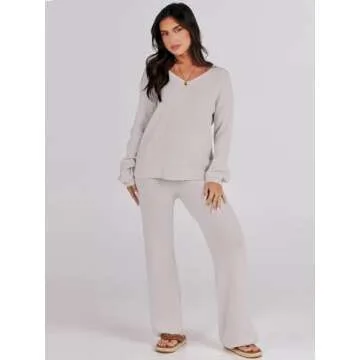 Stylish ANRABESS Women 2 Piece Sweater Lounge Set