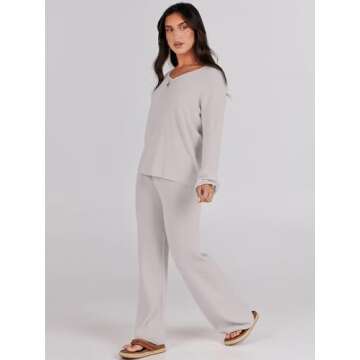 Stylish ANRABESS Women 2 Piece Sweater Lounge Set