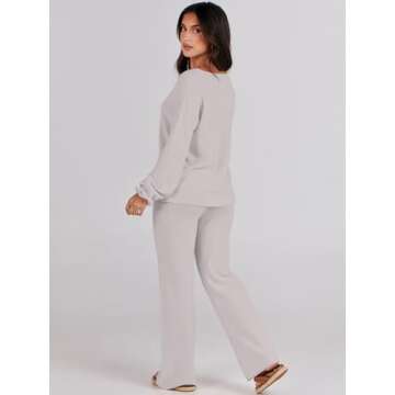 Stylish ANRABESS Women 2 Piece Sweater Lounge Set