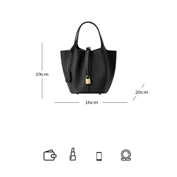 JYDQBAIS Ladies Handbag Stylish Leather Bucket Bag