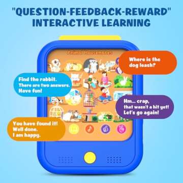 Kids Learning Tablet Educational Learning Pad for Toddlers 2-5 to Learn Alphabets, Numbers, Foods, Time, Music, Vehicles,Jurassic Park, Tablet Toy for Toddlers Ages 2 3 4 5 6 Years Old