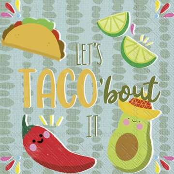 IHR 3-Ply Cocktail Napkins Taco Bout It - 20 Pack