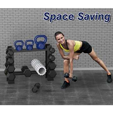 DONOW JX Fitness Dumbbell Rack Stand Weight Stand 2 Tier for Home Gym Dumbbell Storage Heavy Duty Ra...