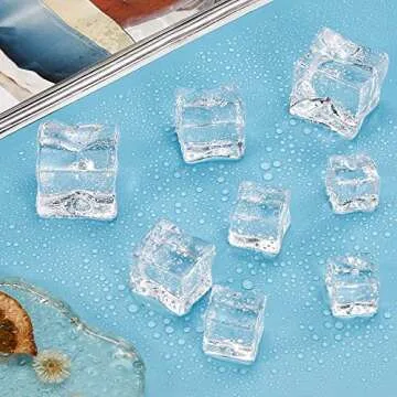 PATIKIL 15mm Fake Ice Cubes, 100 Pack Acrylic Square Reusable Decorative Display Ice Rock for Home Wedding Photography, Clear