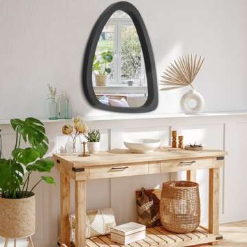 Chic Asymmetrical Wall Mirror 26x18 Elegant Decorative Piece