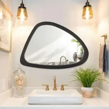 Asymmetrical Wall Mirror Unique Shape 26x18 Modern Design