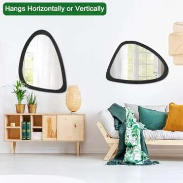 Asymmetrical Wall Mirror Unique Shape 26x18 Modern Design