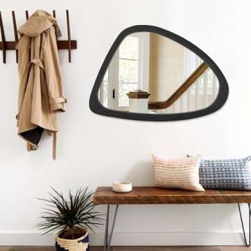 Asymmetrical Wall Mirror Unique Shape 26x18 Modern Design