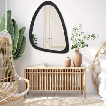 Asymmetrical Wall Mirror Unique Shape 26x18 Modern Design