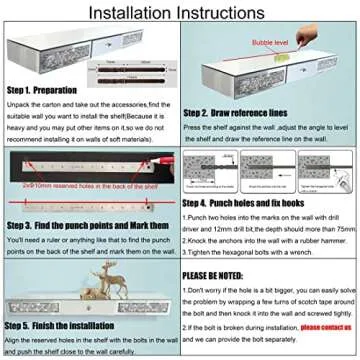 Mirrored Furniture Wall Shelf with Drawer, Crystal Diamond Floating Showcase, Silver Mirror Crushed Diamond Decorative Dressing Table, Gorgeous Bling TV Set (One Drawer, 28.1" L×8.2" W×4" H)