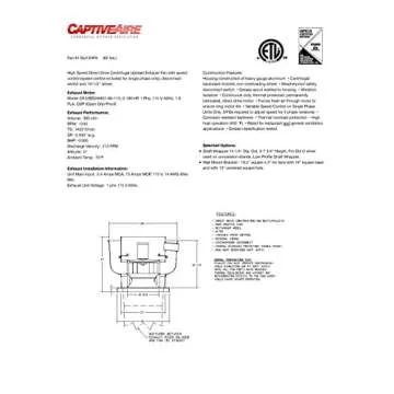 High-Speed Exhaust Fan for Food Trucks and Kitchens