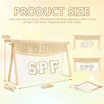 Iqimott Boho Patch Waterproof Clear Makeup Bag for Women