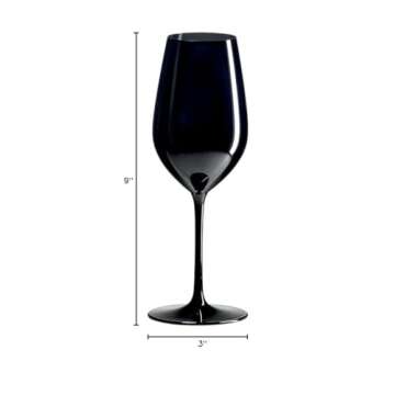 Voted Best Wine Gift 2024 by Food & Wine Magazine, Set of 4 European-Made Double Blind Black Wine Glasses, 16 Oz, 100% Lead-Free Crystal, Gift-Boxed