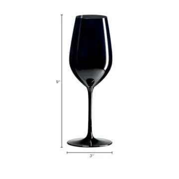 Voted Best Wine Gift 2024 by Food & Wine Magazine, Set of 4 European-Made Double Blind Black Wine Glasses, 16 Oz, 100% Lead-Free Crystal, Gift-Boxed