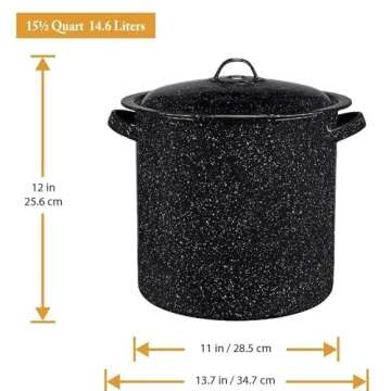 Granite Ware 15.5 Qt Steamer with Lid. Enameled steel perfect for seafood, soups or sauces.