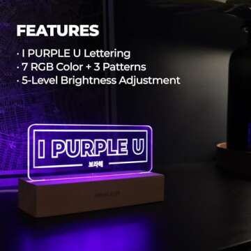 MEMELIGHT BTS Night Light - I Purple You, 7 Colors