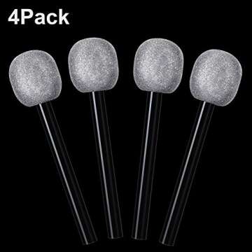 Yaomiao 4 Pcs Glitter Microphone Set for Kids and Teens
