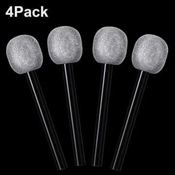 Yaomiao 4 Pcs Glitter Microphone Set for Kids and Teens