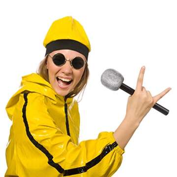 Yaomiao 4 Pcs Glitter Microphone Set for Kids and Teens