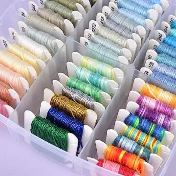 VICOVI Embroidery Thread Kit with 200 Colors & Tools
