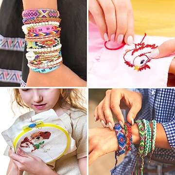 VICOVI Embroidery Thread Kit with 200 Colors & Tools