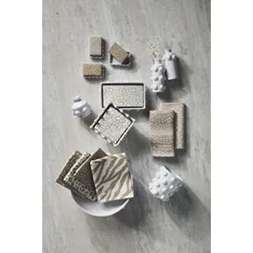 Mud Pie Beaded Serving Bowl, White, 5" x 12" dia