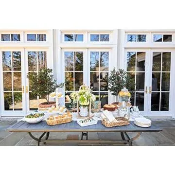 Mud Pie Beaded Serving Bowl, White, 5" x 12" dia